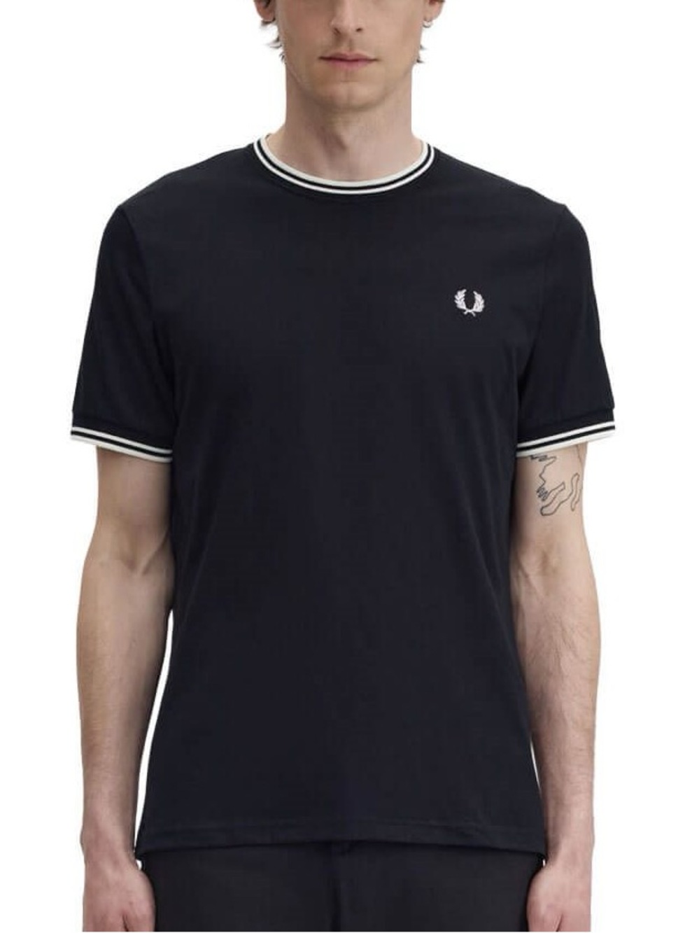 Fred Perry Navy Twin Tipped Classic Crew Neck T-Shirt
